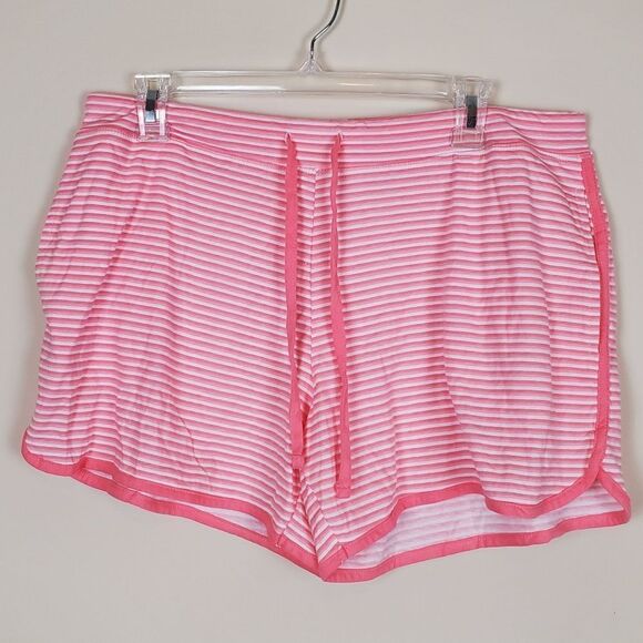 Carole Hochman Pink & White Striped Pajama Shorts Size Medium - Picture 1 of 5